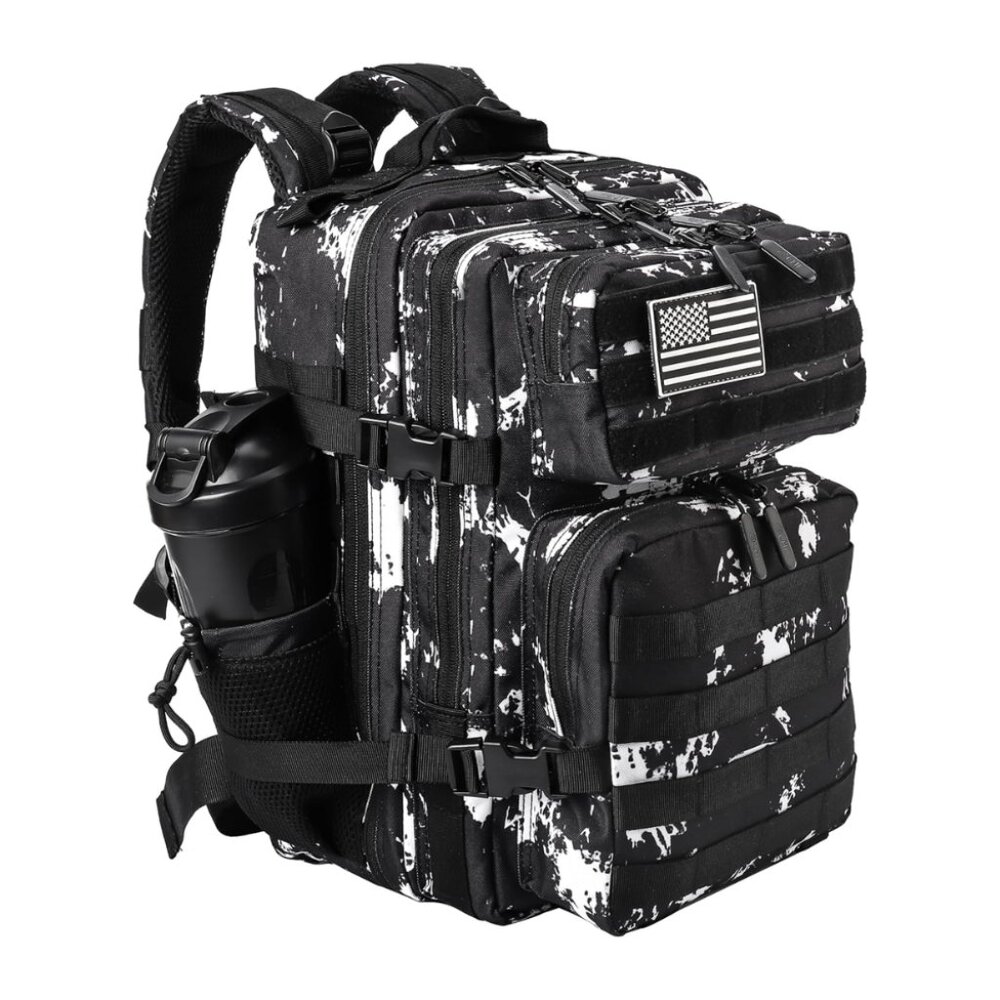45L Tactical Backpack with Bottle Holder Waterproof Multi Compartment for Hiking